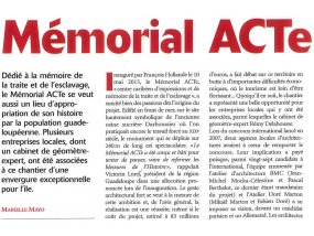 Article sur le Mémorial Acte